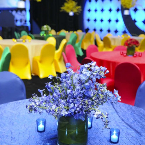 International tent events floral centerpieces
