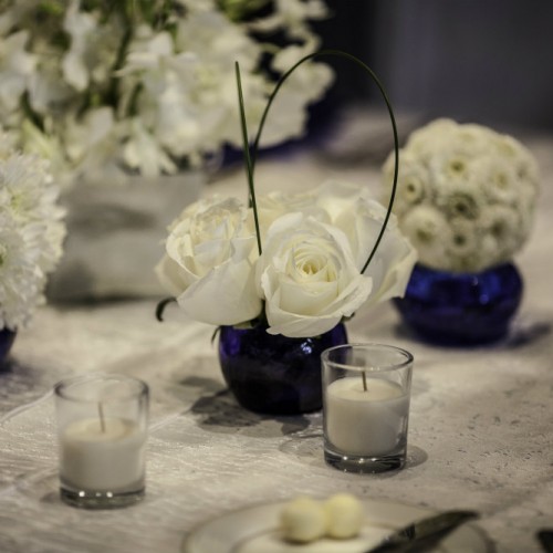 Floral and candle decorations