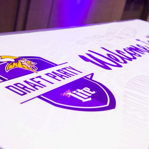 Vikings Draft branded table