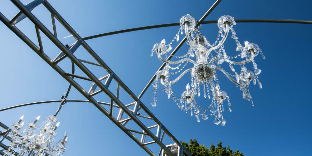Cambria 2016 entrance chandeliers