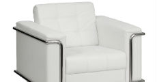 White Leather & Chrome Chair
