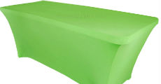 Apple green table cloth rentals