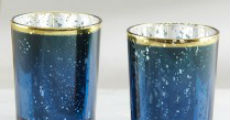 Blue mercury votive vases