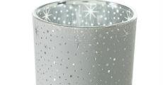 Close up of white twinkle votive