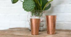 Copper hammered vases small