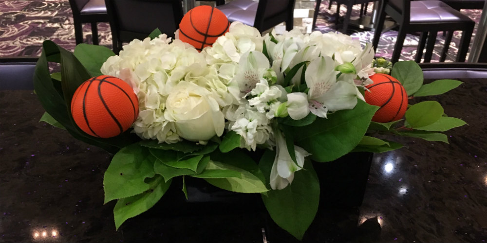 US Bank Stadium Floral with basketballs