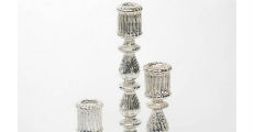 Ribbed Mercury Taper Candle Holders